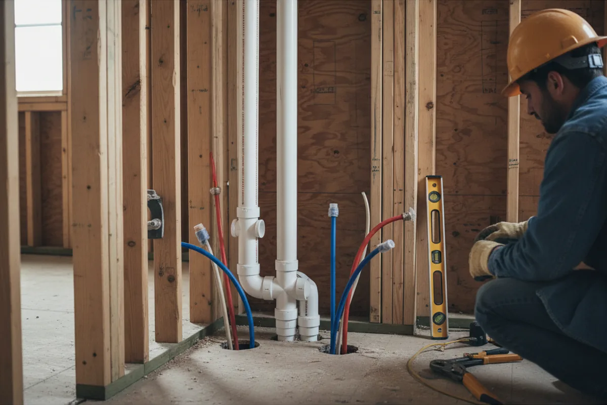 Drain and supply rough-in during Drain Cleaning in Alexandria Bay